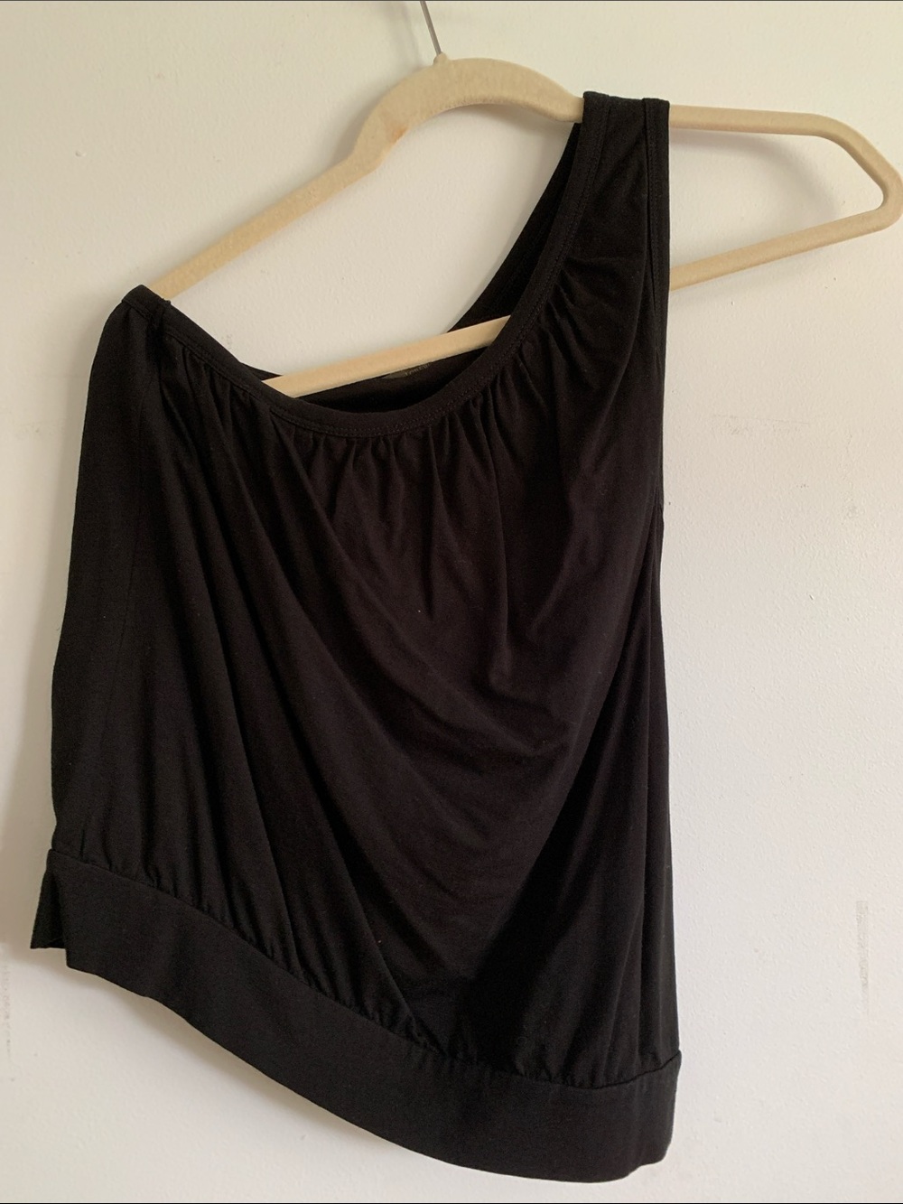 J. Crew Black One-Shoulder Draped Tank